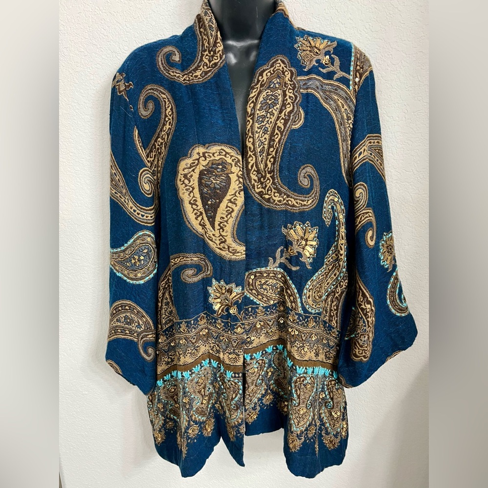 Soft Surroundings Paisley Kimono Jacket size S/M